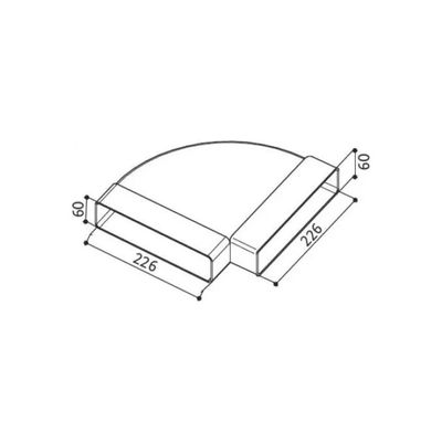 FABER FLAM Faber Curva CRO a 90° per Cappa Aspirante 226 × 226 × 60 mm FABER FLAM Faber Curva CRO a 90° per Cappa Aspirante 226 × 226 × 60 mm