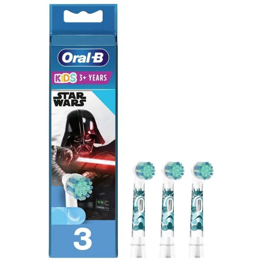 BRAUN Oral-B Kids EB10S – Ricambi per spazzolino elettrico, 3 testine blu e bianche