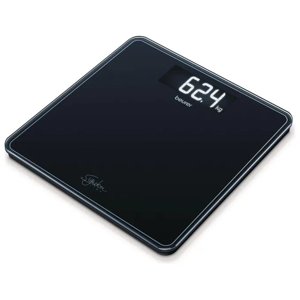 Beurer GS 400 Signature Line Black – Bilancia pesapersone in vetro, 200 kg, 31 × 31 cm