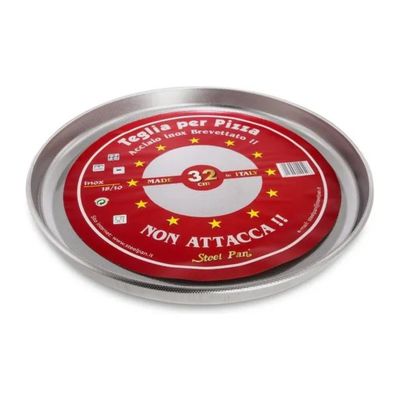 STEELPAN Teglia tonda per pizza antiaderente in acciaio inox, 28 cm