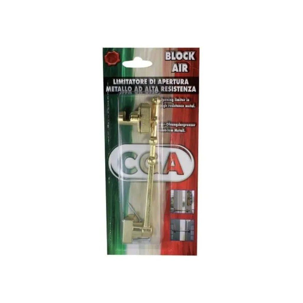 Defence System Block-Air 00104 – Limitatore di apertura per finestre, metallo nero, 19 cm
