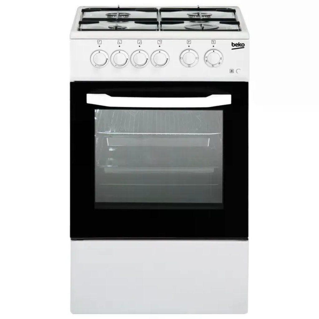 Beko CSS42014FW Cucina 4 Fuochi Gas, Forno Elettrico 54 L, Bianca, Classe B