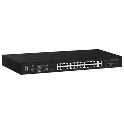 LEVEL ONE LevelOne GEP-2841 Switch Gestito L2 Gigabit PoE 28 Porte, 375 W, 2 Slot SFP, Rack 1U