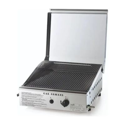 Ompagrill Plancha 4043 a Gas GPL in Ghisa, 3,7 kW, con Coperchio