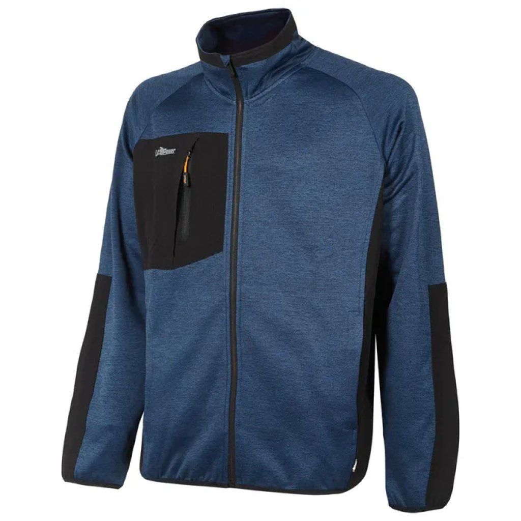 U-Power WEY366DB-L Felpa da Lavoro con Zip 100% Poliestere Opaco Tessuto Tasca Nylon Spandex