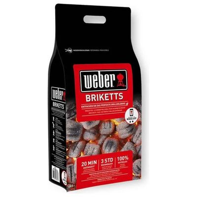 Weber 17590 Bricchetti di Carbone Naturali per Barbecue, 4 kg