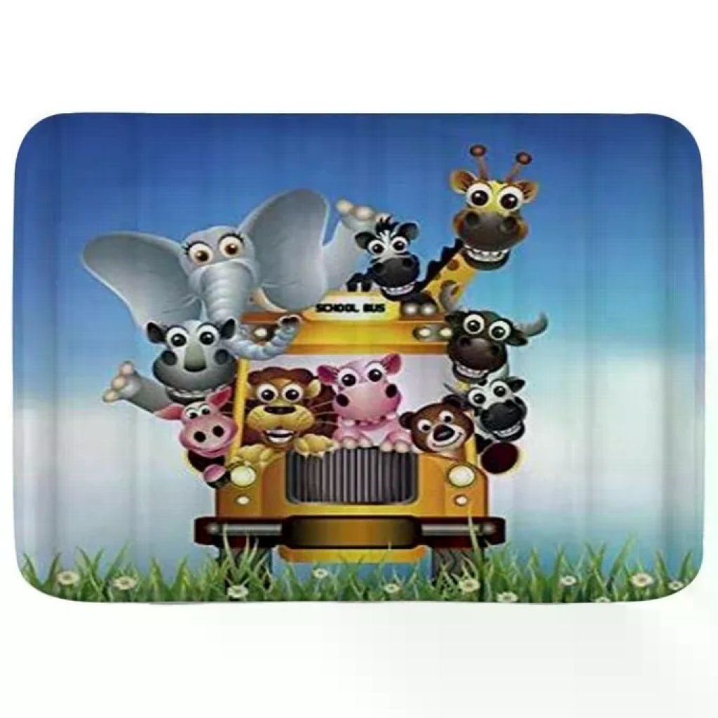 Imou Tappeto per Bambini con Animali e Scuolabus