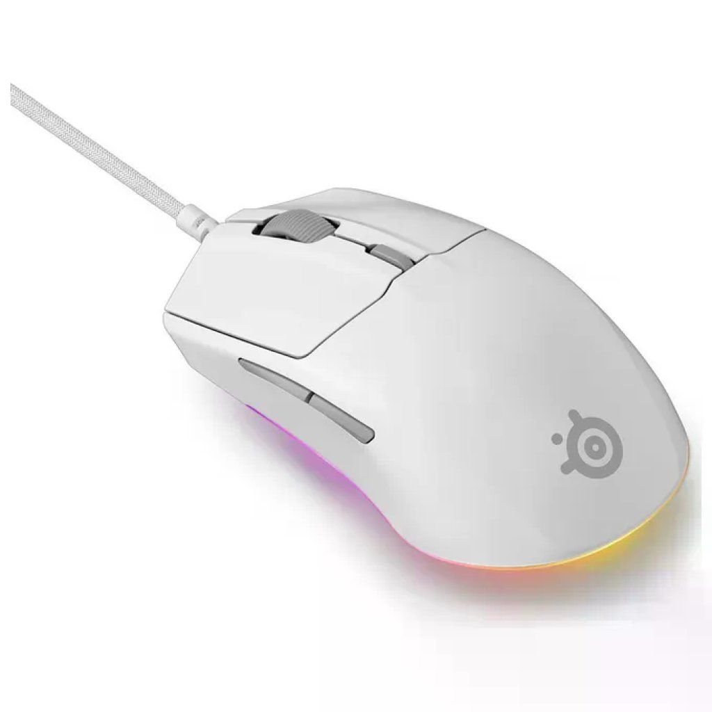 SteelSeries Rival 3 Gen 2 Mouse Gaming Ottico USB Bianco SteelSeries Rival 3 Gen 2 Mouse Gaming Ottico USB Bianco