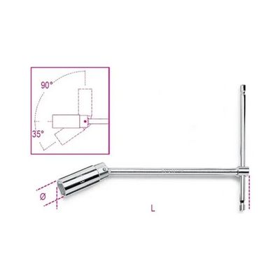 Beta 957 16 Chiave a T con Bussola Snodata per Candele d'Accensione 16 mm Acciaio Cromato ISO 11168 Beta 957 16 Chiave a T con Bussola Snodata per Candele d'Accensione 16 mm Acciaio Cromato ISO 11168
