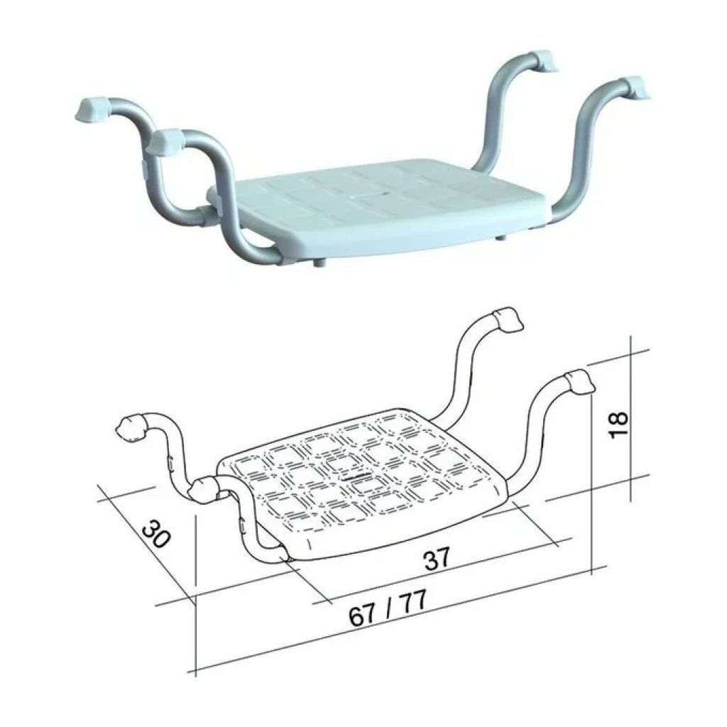 VIGOR-BLINKY K design 91133 Sedile da Vasca Regolabile in Alluminio Anodizzato e Polipropilene Portata 110 Kg