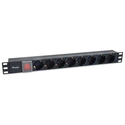 EQUIP 333286 PDU Rack 1U con 8 Prese AC, 2500 W, Nero
