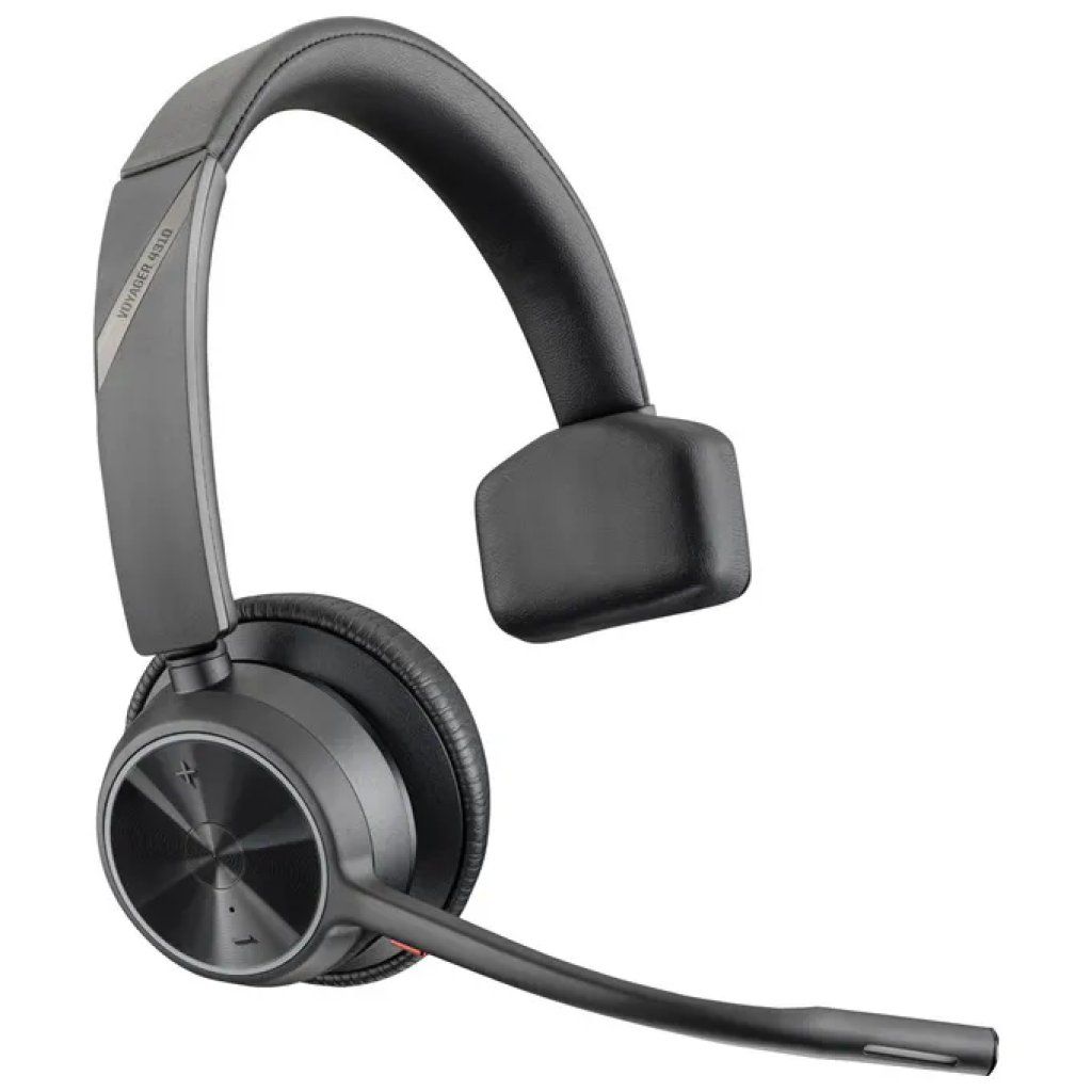 Poly Voyager 4310 UC – Cuffia Mono Bluetooth con Base di Ricarica, USB-C, Nera