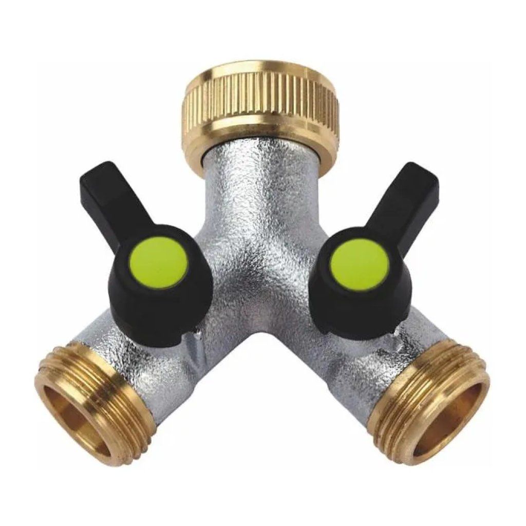 Aquatech 466B Presa a Y in Ottone con 2 Rubinetti, Attacchi 3/4” Aquatech 466B Presa a Y in Ottone con 2 Rubinetti, Attacchi 3/4”