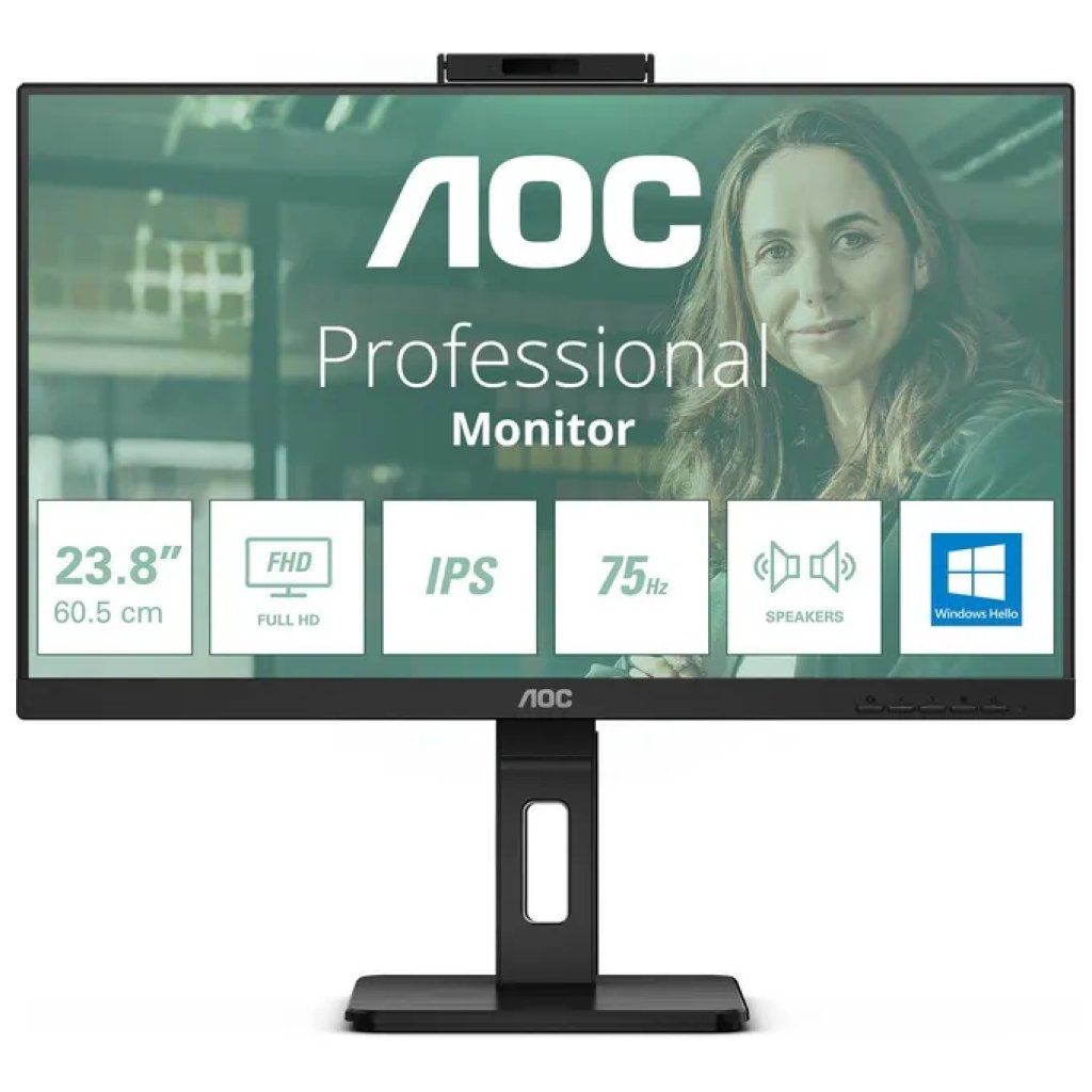 AOC Monitor AOC 24P3CW 23,8" IPS Full HD 75 Hz con webcam 5 MP e USB-C