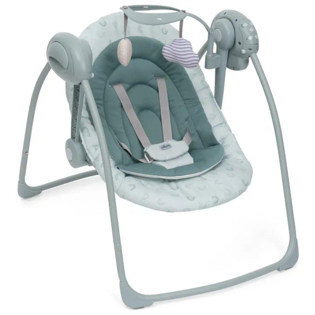 Chicco Swing & Play Altalena Elettronica per Neonati, 5 Velocità, Matcha