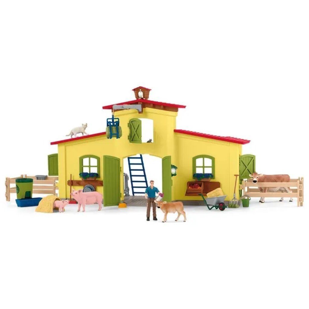 Schleich FARM WORLD 42605 – Grande Stalla con Animali e Accessori, 92 Pezzi Schleich FARM WORLD 42605 – Grande Stalla con Animali e Accessori, 92 Pezzi