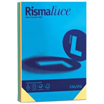 CARTOTECNICA FAVINI Favini Rismaluce 90 – Carta colorata, mix 8 colori forti