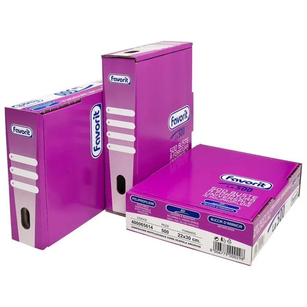 Favorit LA500 Air – Buste trasparenti A4, 500 pezzi