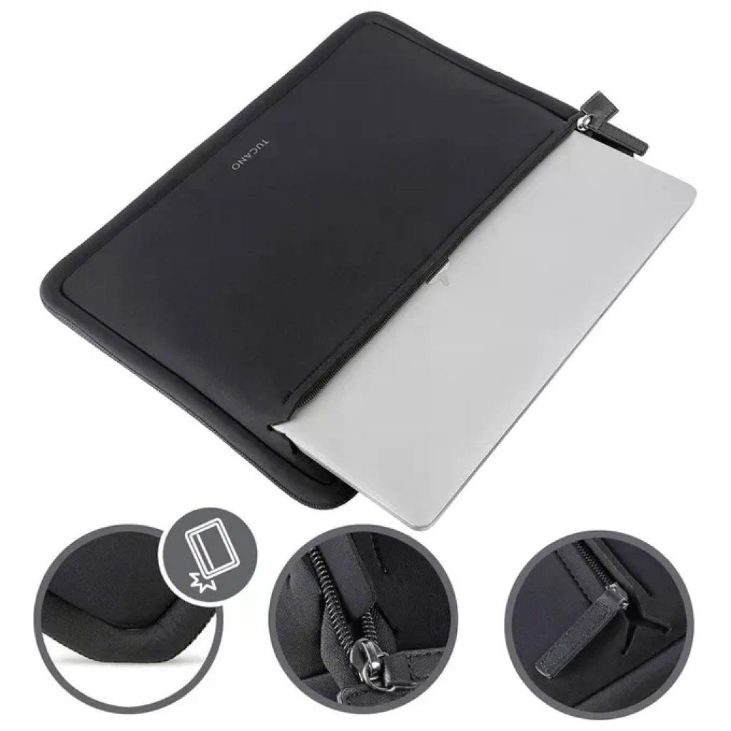 Tucano Colore2 Custodia Sleeve Nera per Laptop 12" e MacBook 13"