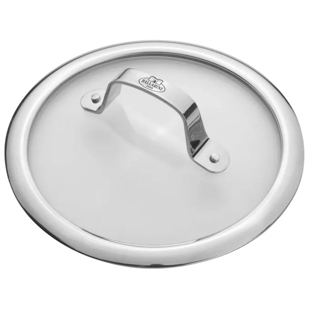 Ballarini Coperchio Piano in Vetro con Bordo in Acciaio, 26 cm