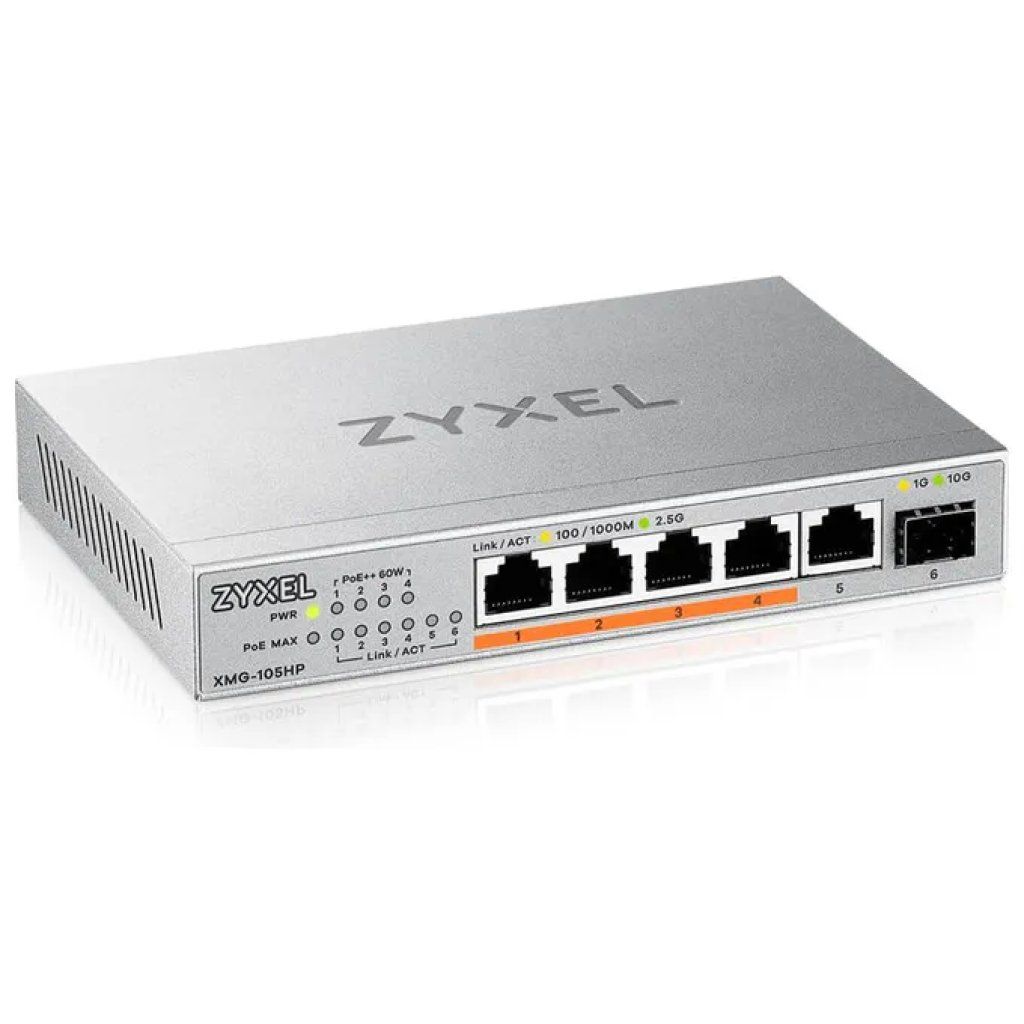 Zyxel XMG-105 Switch 5 Porte 2.5G con SFP+ 10G Zyxel XMG-105 Switch 5 Porte 2.5G con SFP+ 10G