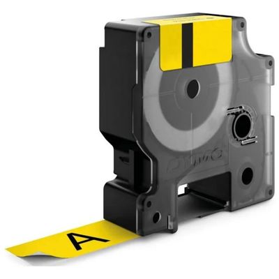 DYMO Rhino Nastro in Vinile Nero/Giallo, 12 mm x 5,5 m, Confezione da 5 DYMO Rhino Nastro in Vinile Nero/Giallo, 12 mm x 5,5 m, Confezione da 5
