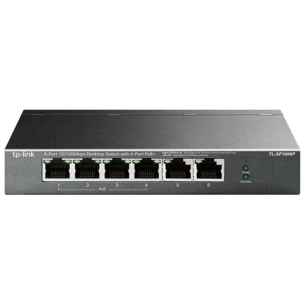 TP-Link TL-SF1006P Switch Fast Ethernet a 6 Porte con 4 Porte PoE+