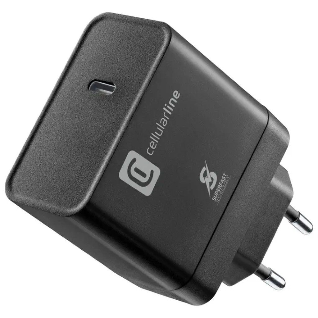 Cellularline Charger Ultra PD 65W – Caricabatterie USB-C Nero