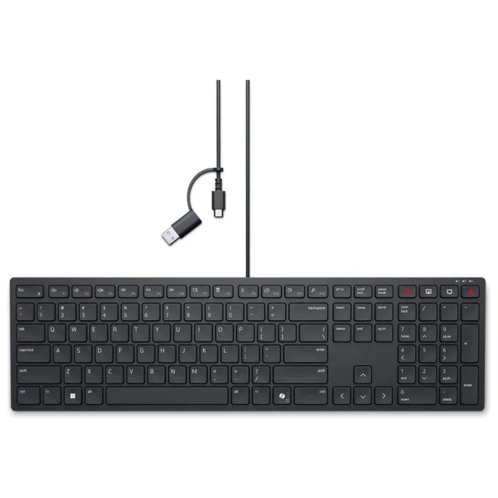 DELL Tastiera Dell Pro Collaboration KB525C cablata retroilluminata, QWERTY US International, nera