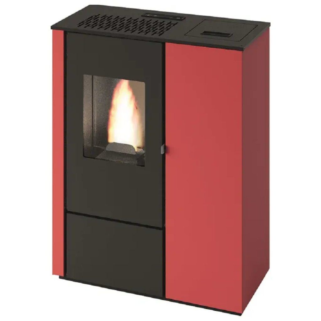 Punto Fuoco Aurora Slim 8 kW Stufa a Pellet Rossa con Telecomando Punto Fuoco Aurora Slim 8 kW Stufa a Pellet Rossa con Telecomando