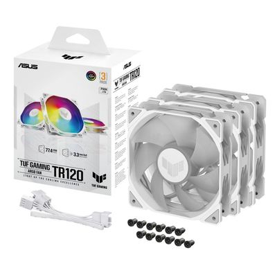 ASUS TUF Gaming TR120 ARGB White – Kit 3 ventole da 120 mm ASUS TUF Gaming TR120 ARGB White – Kit 3 ventole da 120 mm