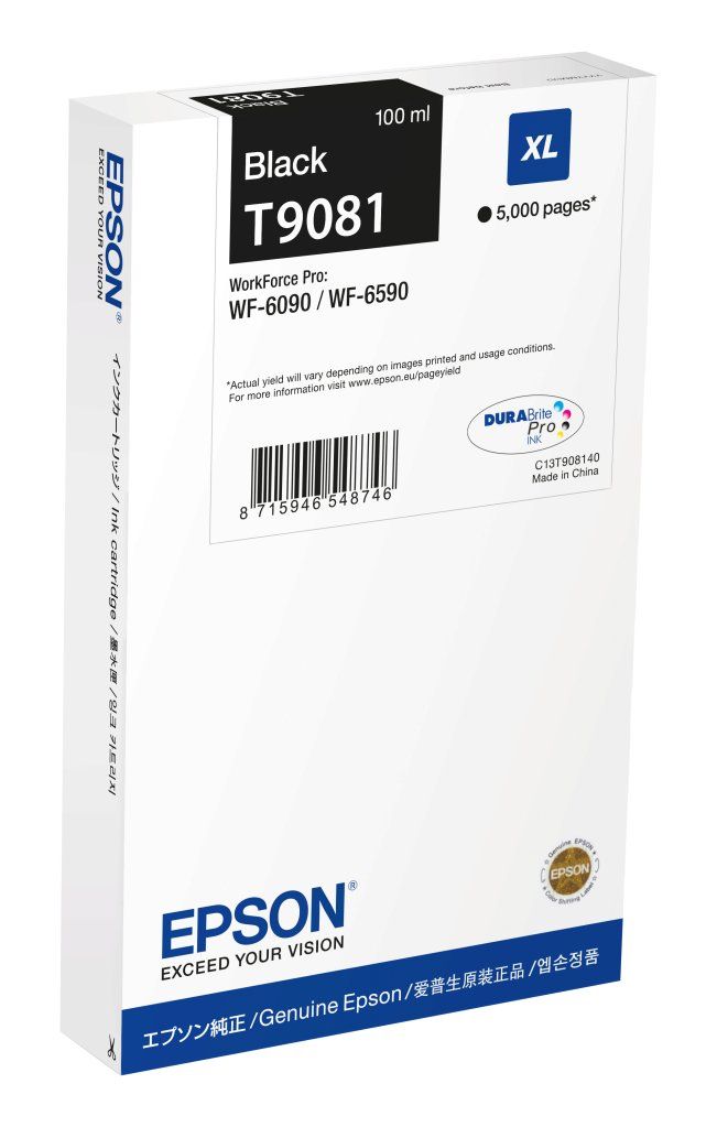 Epson T9081 C13T90814N Cartuccia Nero XL Originale Epson T9081 C13T90814N Cartuccia Nero XL Originale