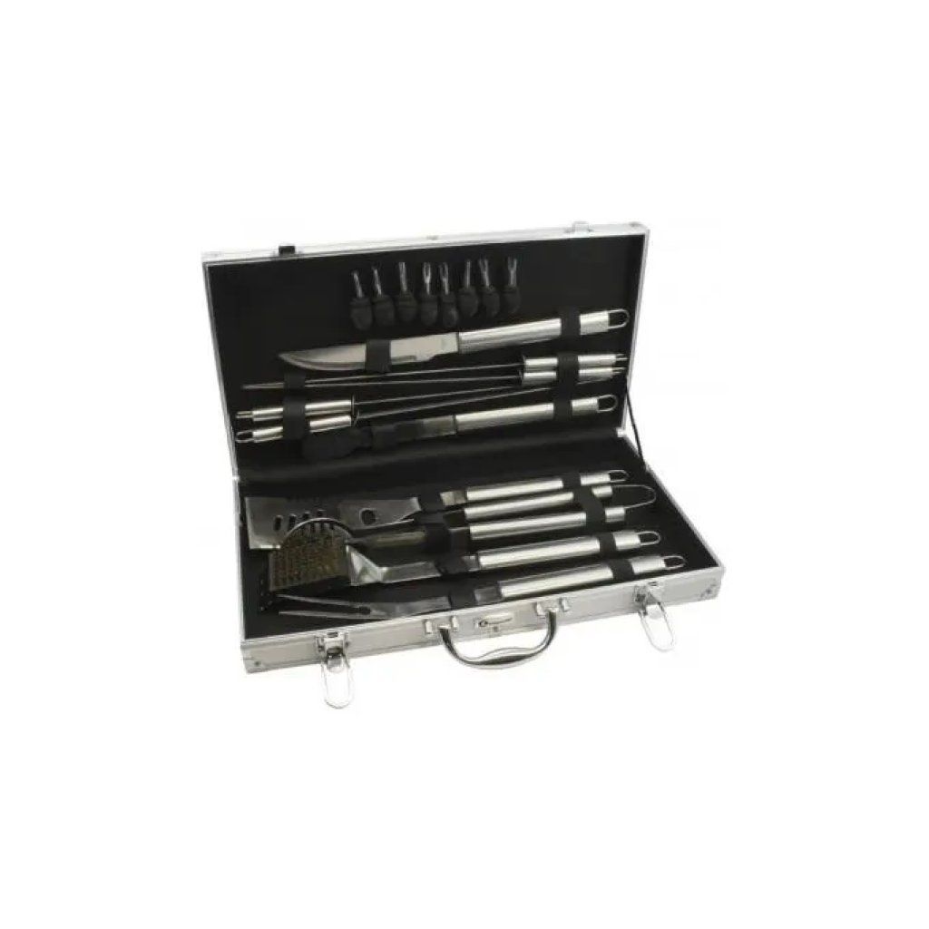 Leopold Vienna LV01070 Set Barbecue 18 Pezzi in Acciaio Inox