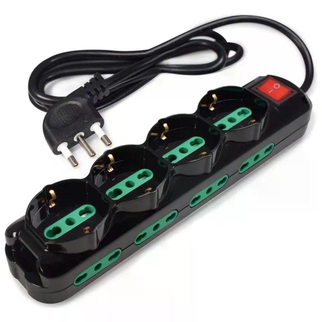 Tecnoware Power Cleaner 12 Multipresa Nera con Interruttore e Cavo da 1,5 m