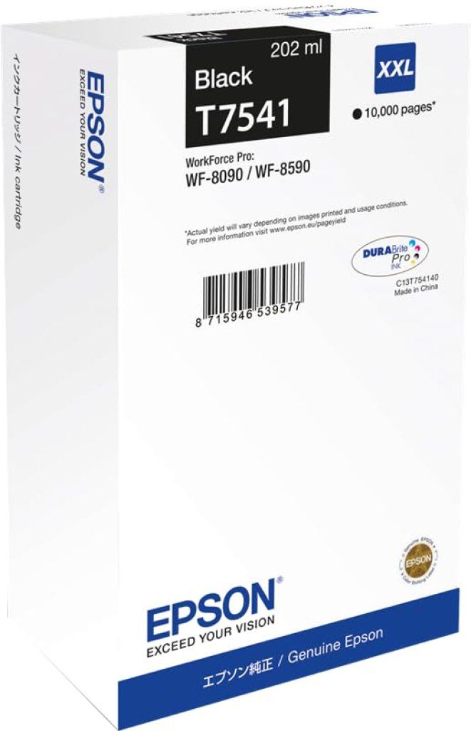 Epson Cartuccia Epson T7541 Nero XXL Originale 202 ml Epson Cartuccia Epson T7541 Nero XXL Originale 202 ml