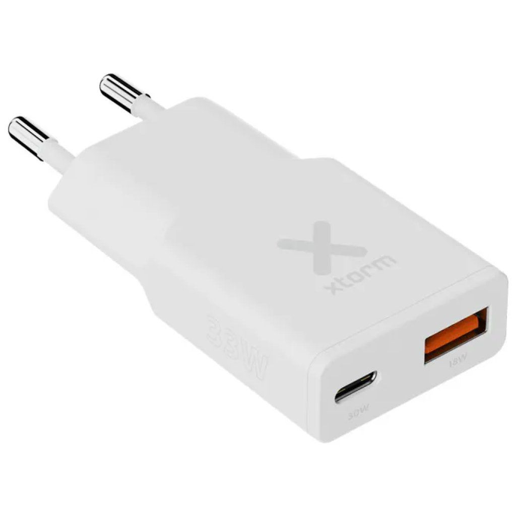 Xtorm Go2 SlimLine 33W Caricabatterie USB-C e USB-A Bianco
