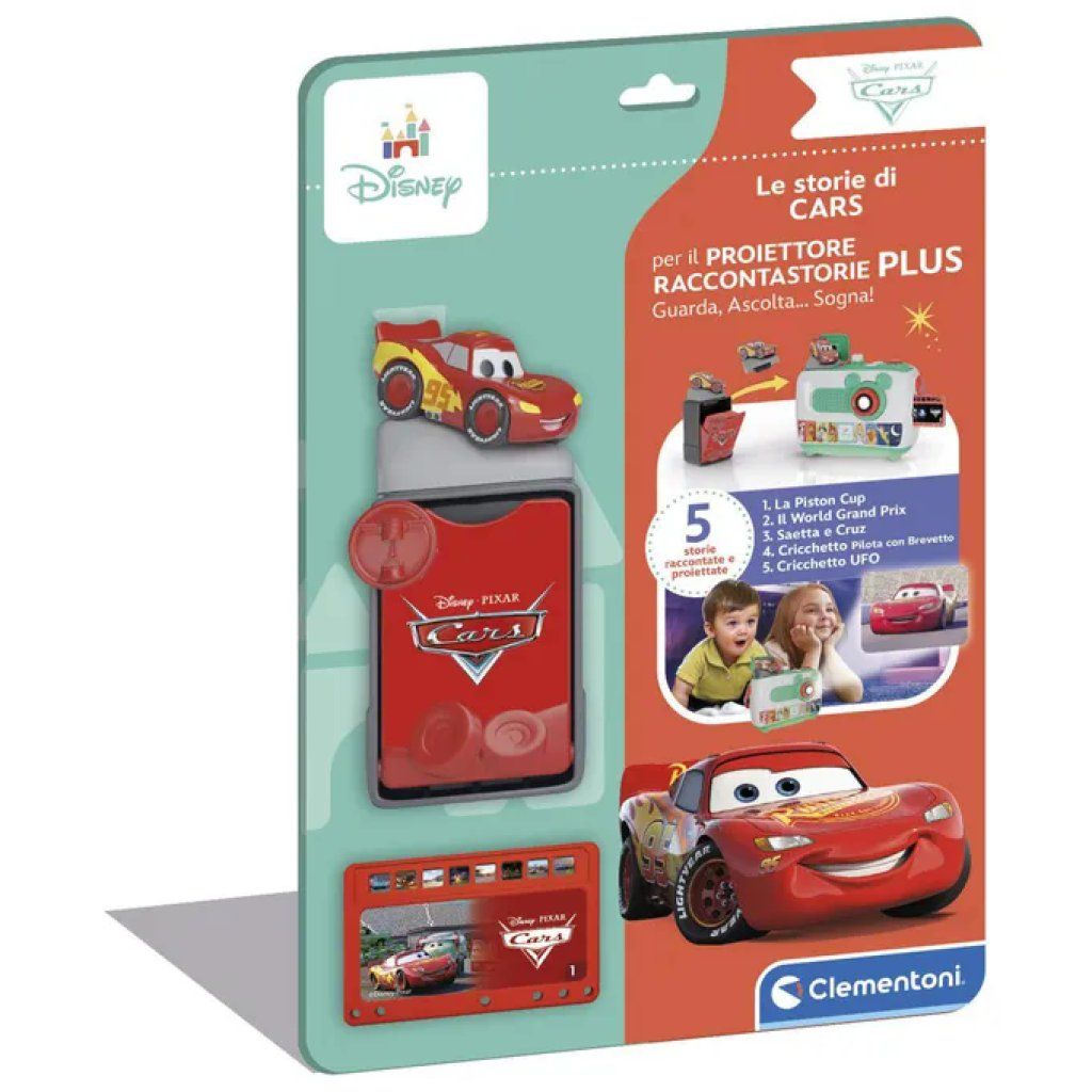 Clementoni Disney Cars – Ricarica per Proiettore Raccontastorie Plus, 5 Storie in Italiano