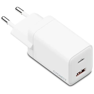 Cygnett PowerPlus CY5878PDWCH Caricabatterie GaN 35W USB-C e USB-A Bianco