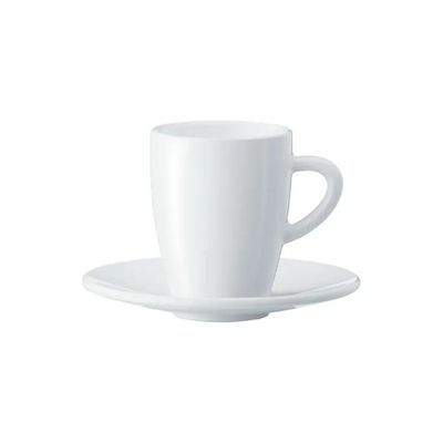 Jura 66497 Set di 2 Tazze da Espresso in Porcellana 85 ml con Piattini Colore Bianco