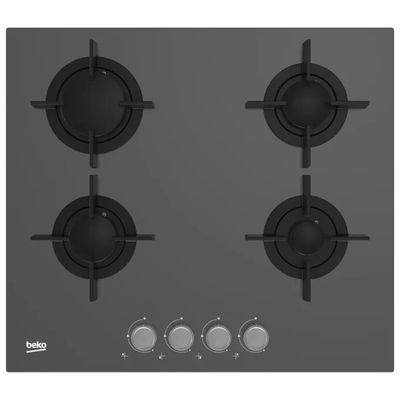 Beko HILG64222SZG Piano Cottura a Gas 60 cm, 4 Fuochi, Grigio Pietra
