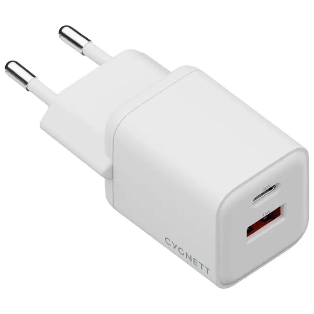 Cygnett Powerplus caricatore da parete 35W USB-C e USB-A, bianco