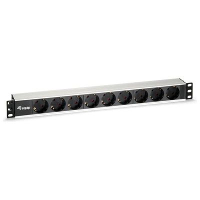 Equip PDU Rack 1U con 9 Prese AC, 16 A, Nero e Argento