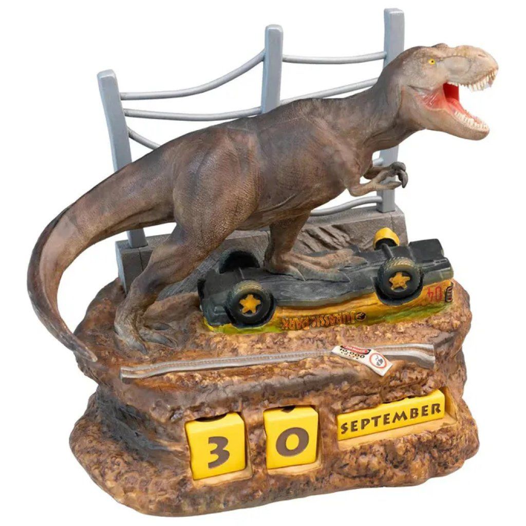 GRUPO ERIK Calendario perpetuo 3D Jurassic Park in resina dipinta a mano