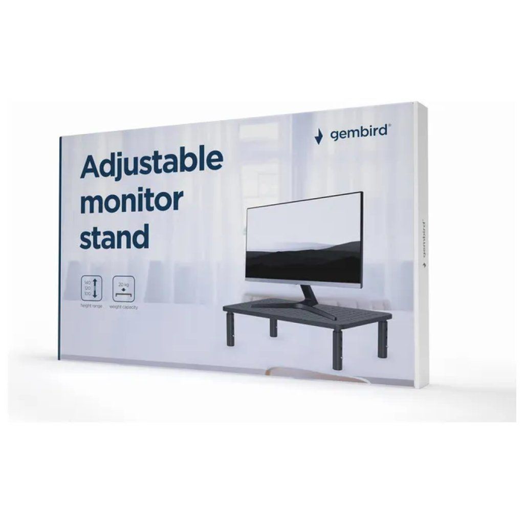 Gembird MS-TABLE-01 Supporto Regolabile per Monitor e Laptop, Acciaio Nero Gembird MS-TABLE-01 Supporto Regolabile per Monitor e Laptop, Acciaio Nero