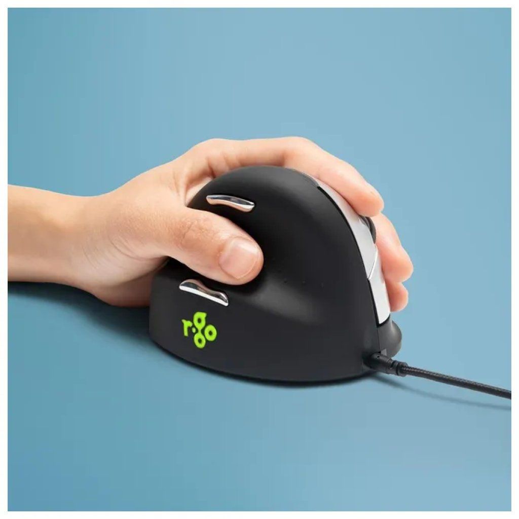 R-Go Tools HE Break Mouse Verticale Ergonomico per Mancini, 2400 DPI, Nero R-Go Tools HE Break Mouse Verticale Ergonomico per Mancini, 2400 DPI, Nero