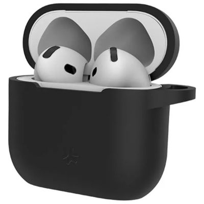 Celly Aircase4BK – Custodia nera in silicone per AirPods 4ª generazione