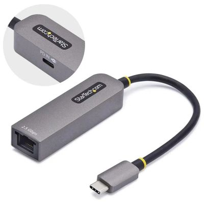 StarTech.com Adattatore Ethernet USB-C 2.5GbE con Pass-Through 100W StarTech.com Adattatore Ethernet USB-C 2.5GbE con Pass-Through 100W