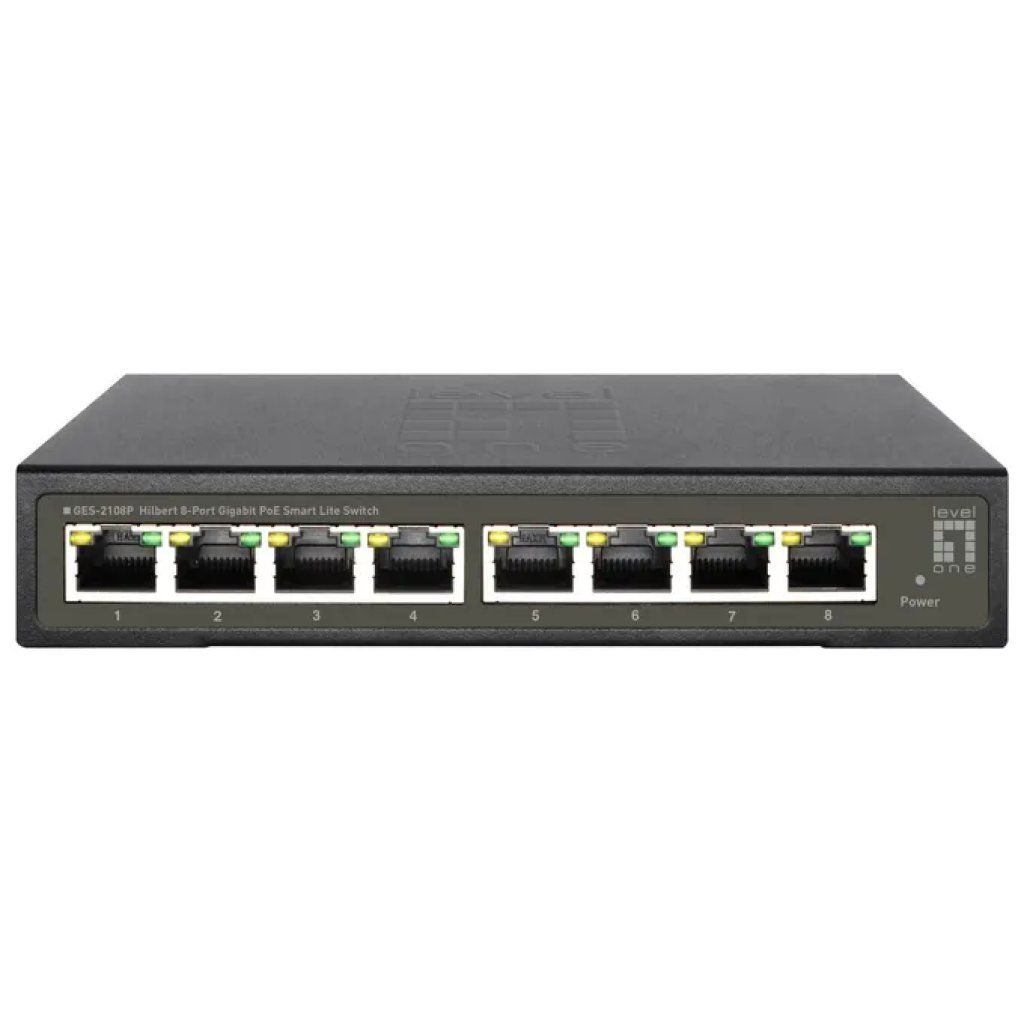 LEVEL ONE LevelOne GES-2108P Switch Gigabit PoE+ Smart Lite a 8 porte LEVEL ONE LevelOne GES-2108P Switch Gigabit PoE+ Smart Lite a 8 porte