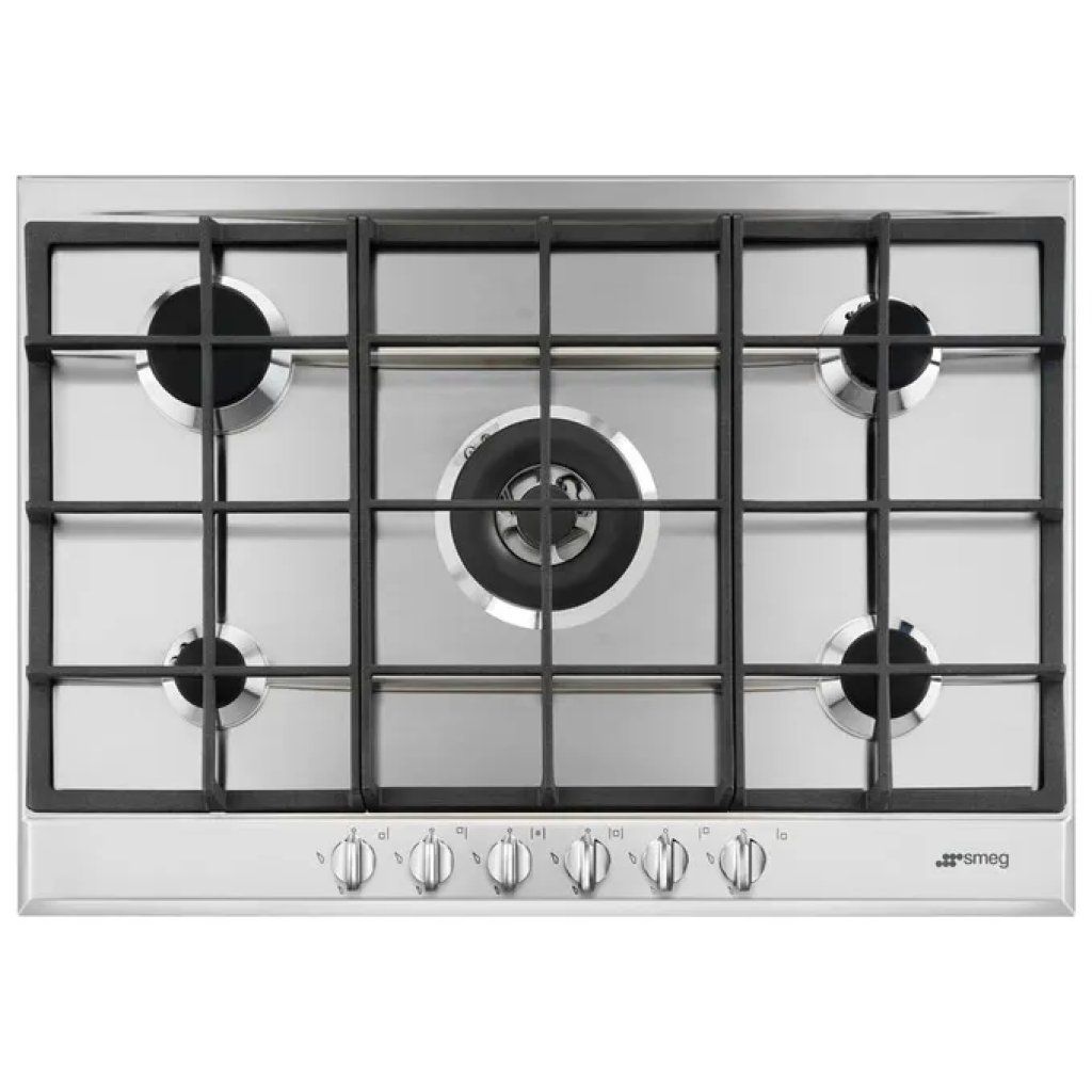 SMEG P272XGH Selezione Piano Cottura a Gas 75 cm, 5 Fuochi, Inox