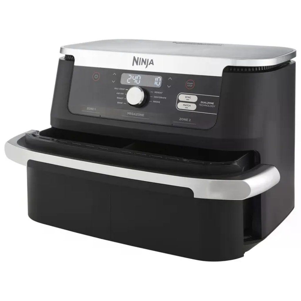 Ninja AF500EU Friggitrice ad Aria FlexDrawer 10,4 L, 2470 W, Nero e Acciaio Inox